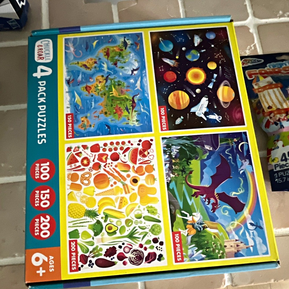 Chunky Roar Space Jigsaw Puzzle 4 Pack Set 100/150/200 Pieces Ages 6+